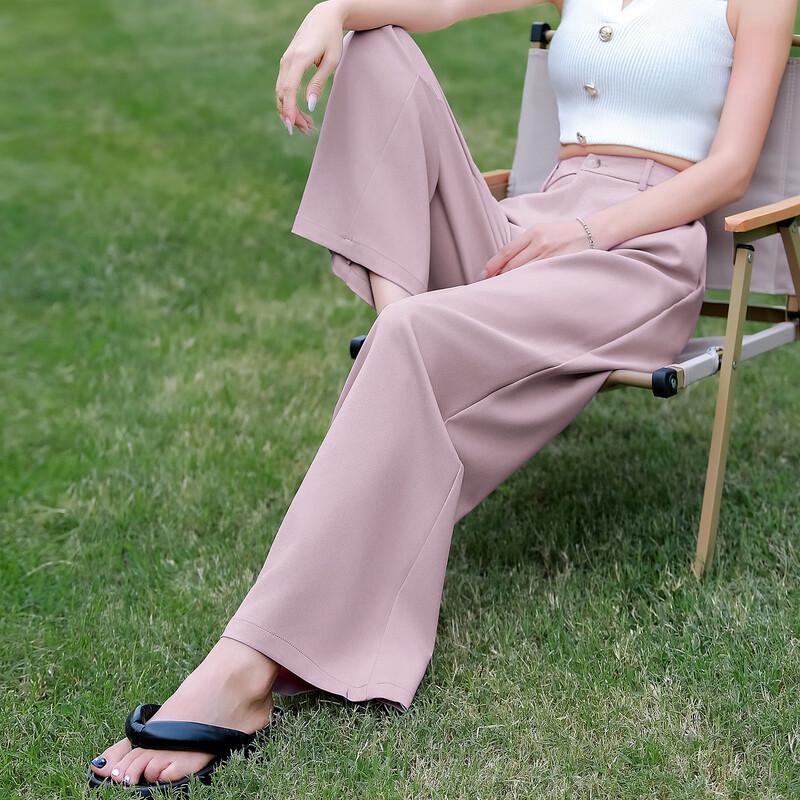 

Demana Women s Mid-Rise Tapered Linen-Blend Commuter Pants L