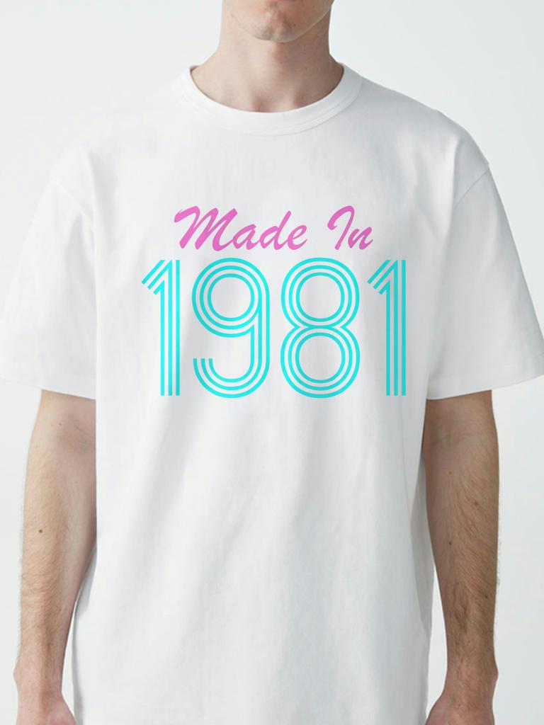 Made In 1981 Cool Retro Breathable Tshirts for Men Funny 80s Tshirt streetwear New Style Top TShirts summer Tops Shirts Gothic