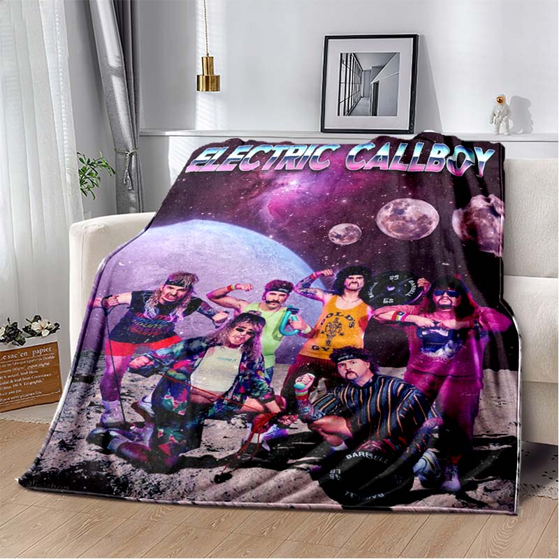 Coperta Peluche Banda Electric Callboy, Per Fan di Musica Rock Roll, Adatta per Soggiorno e Camera da Letto, Calda e Morbida.