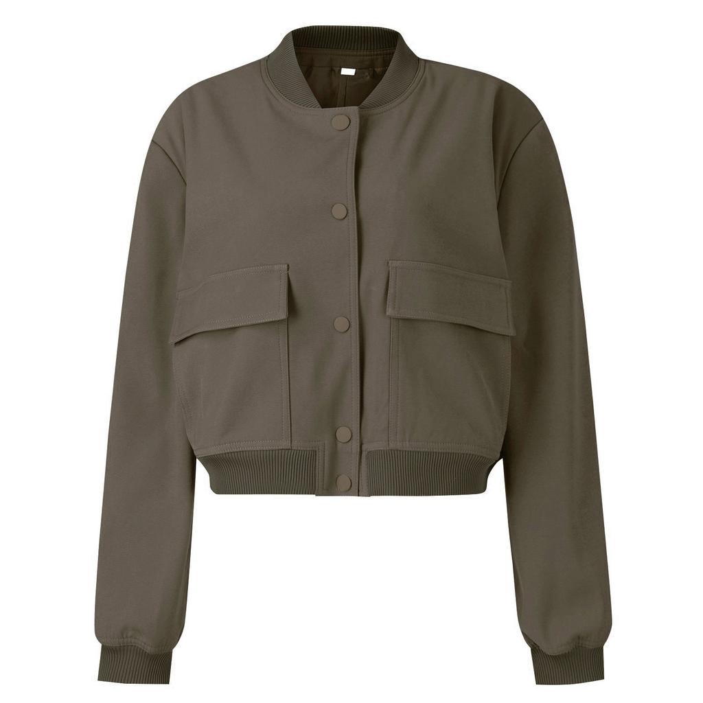 Jachetă de motocicletă de culoare solidă, cu guler dublu, haină cu mânecă lungă