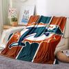 Miami Dolphins Print Flannel Blanket, High Quality Comfortable for All Seasons, Home Decor, Warmth and Comfort, Perfect for Christmas Gifts