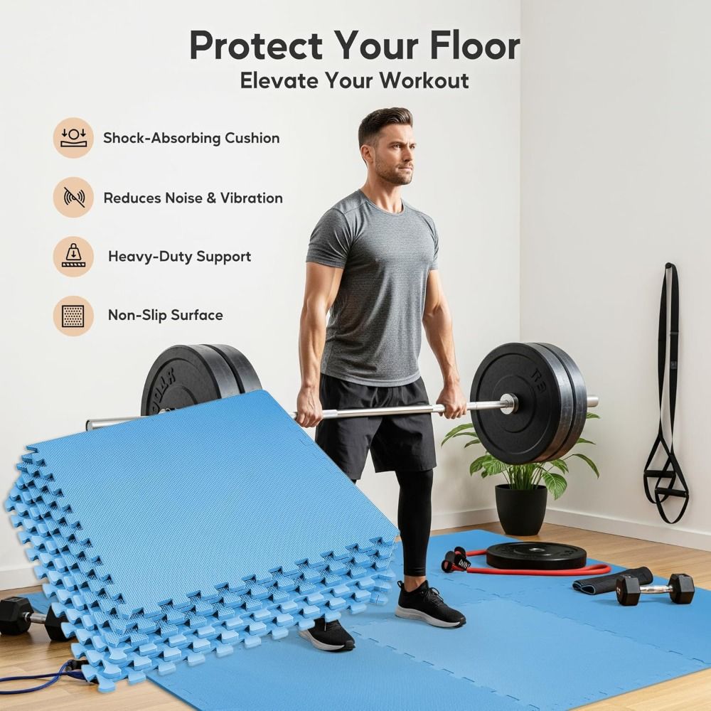 Safe Workout Protective Padding Fitness Flooring  for Home Gym Gear & Kids' Playroom