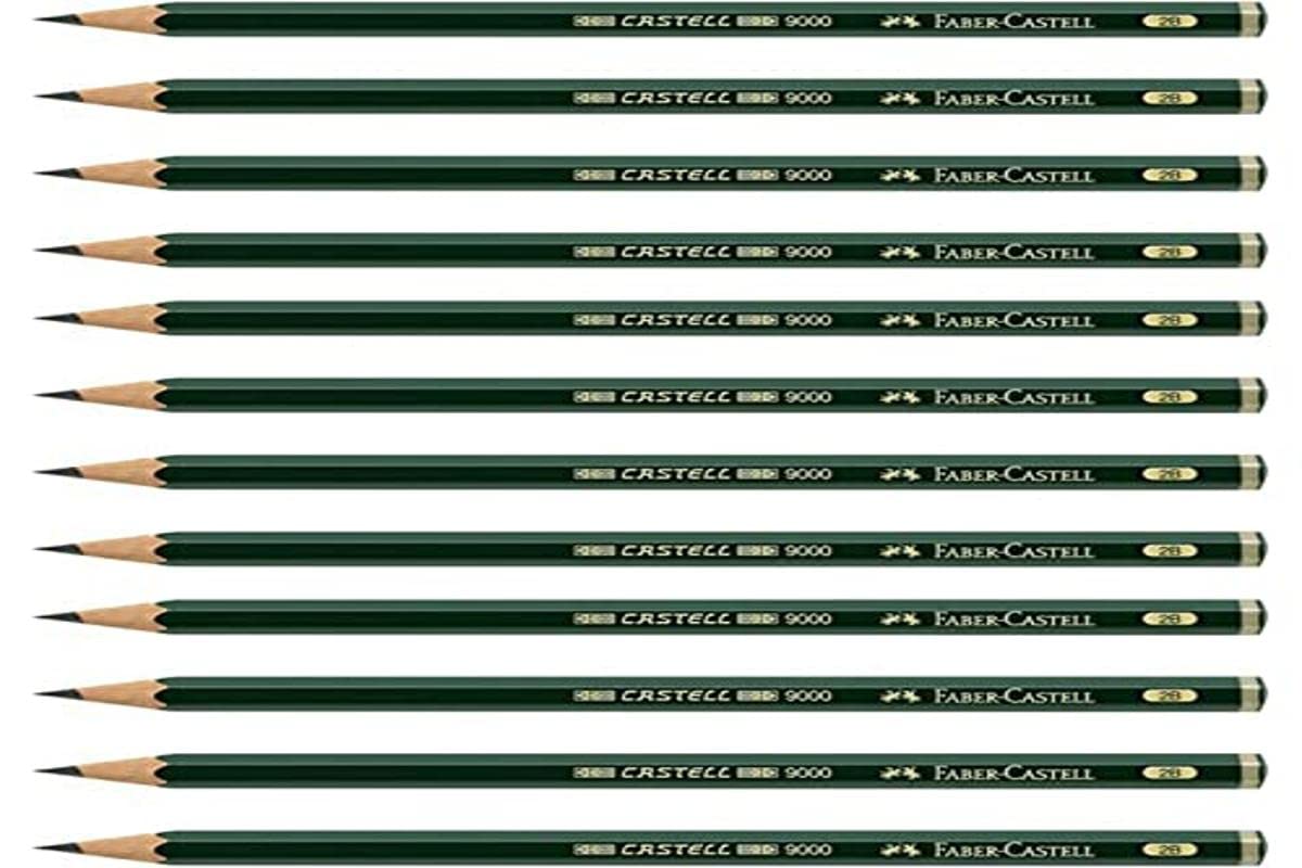 9000 Графит Гладкий Упаковка 12 Карандашей Faber-Castell, Письмо,