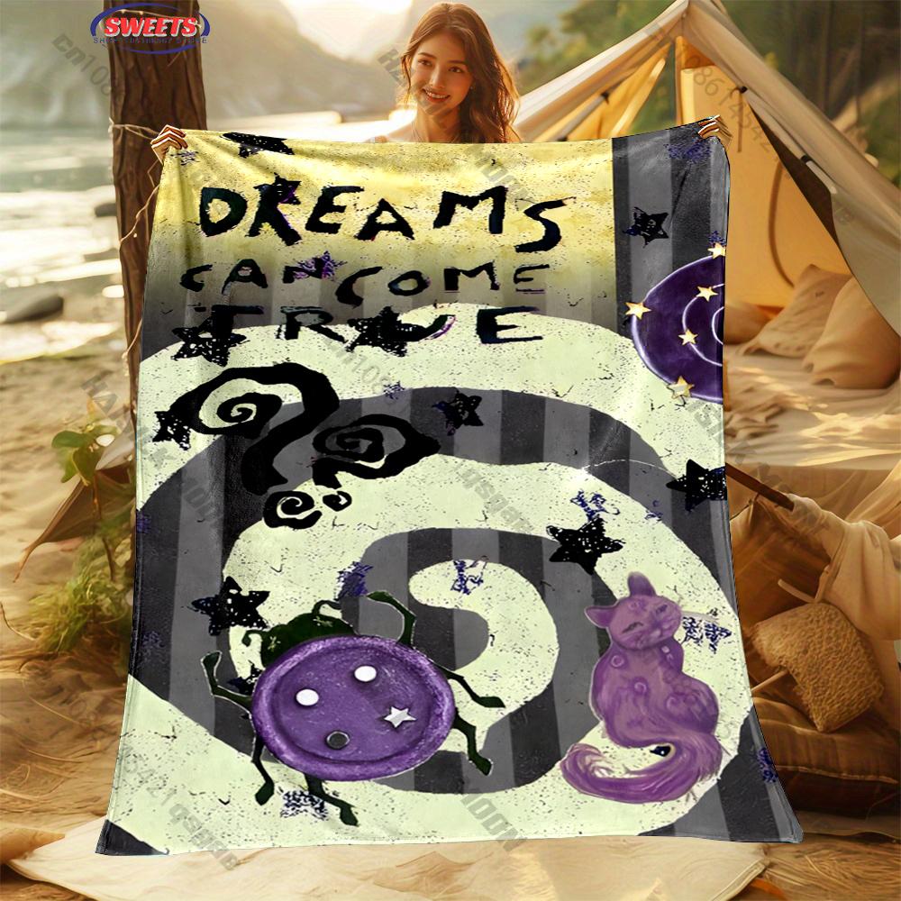 6 Sizes C-C0raline Print Blanket Warm Soft and Comfortable Home Travel Blanket Sofa Bedding Cover Blankets Gift for Friends Kids