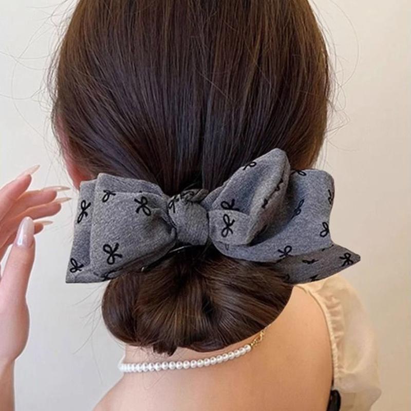 French Retro Bow Claw Clip Women'S Back Of The Head Ponytail Clip Hair Accessories