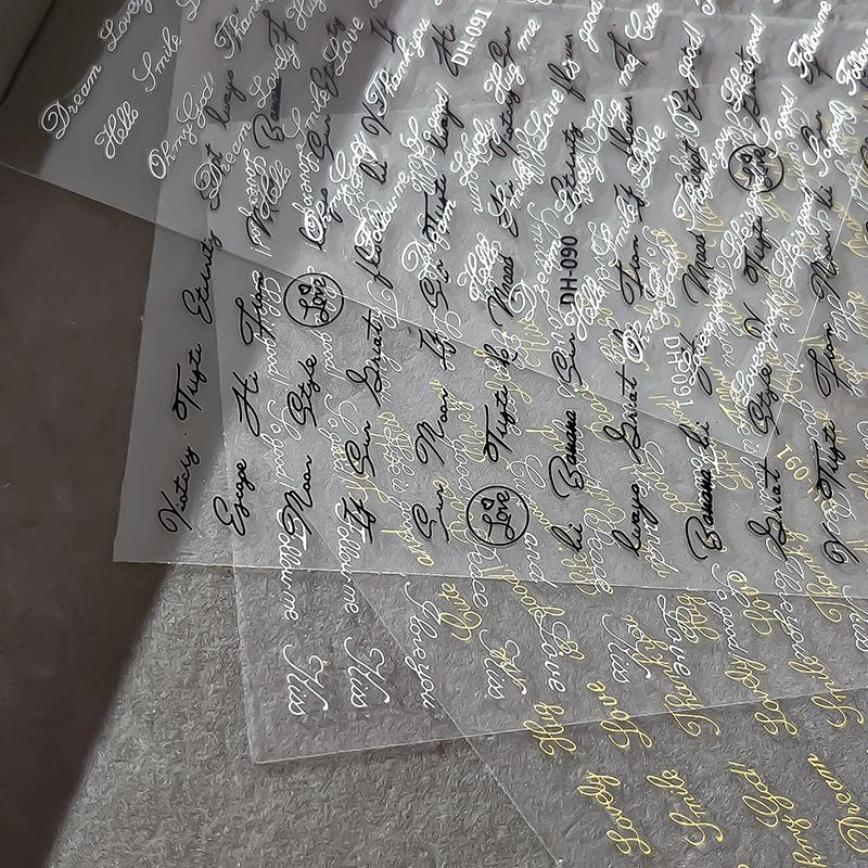 1Pcs Letter Nail Art Stickers 3D Adhesive Stickers Manicure Stickers Nail Decal Nail Decoration Nail Supplies Accessories