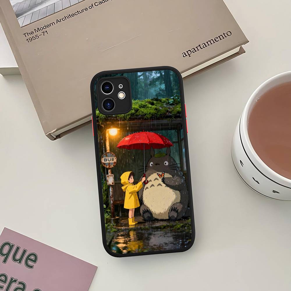 Cute T-Totoroes Phone Case For iPhone 16 15 14 Plus 15 13 12 11 Pro Max X XS MAX Matte Cover