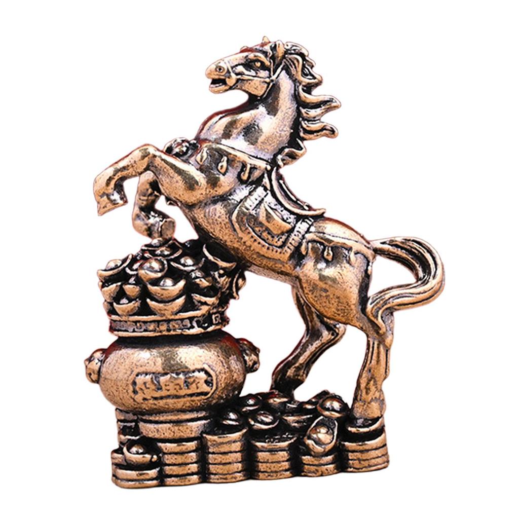 Horse Miniature Figurine Tabletop Ornament Art Crafts Vintage Feng Shui Decor for Table Desk Home Decoration Birthday Gift