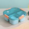 Microwave-Safe Bento Box Adults 3-Compartment Or 4-Compartment Lunch Container With Sauce Soup Compartment Plastic