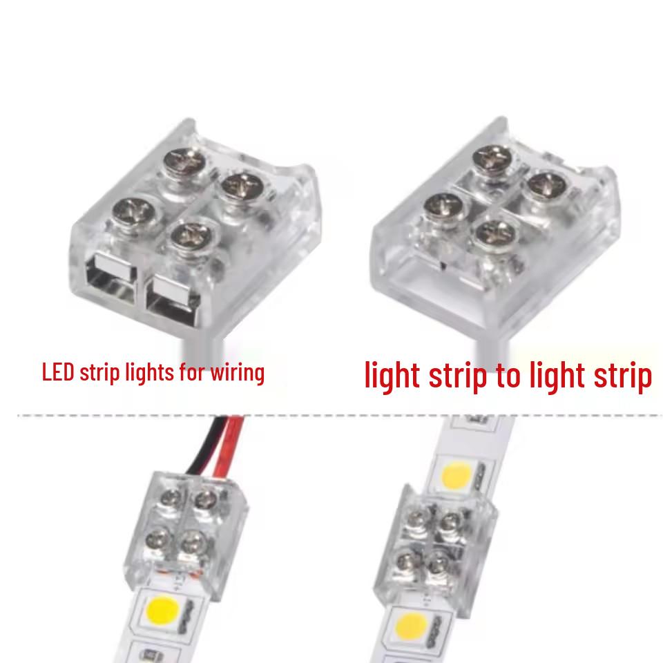 

Гвинтовий безпайковий роз єм для світлодіодної стрічки: 2P, 8ММ/10ММ 10MM light strip to light strip connector