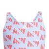 adidas Girls Graphic Print Logo One Piece Swimsuit