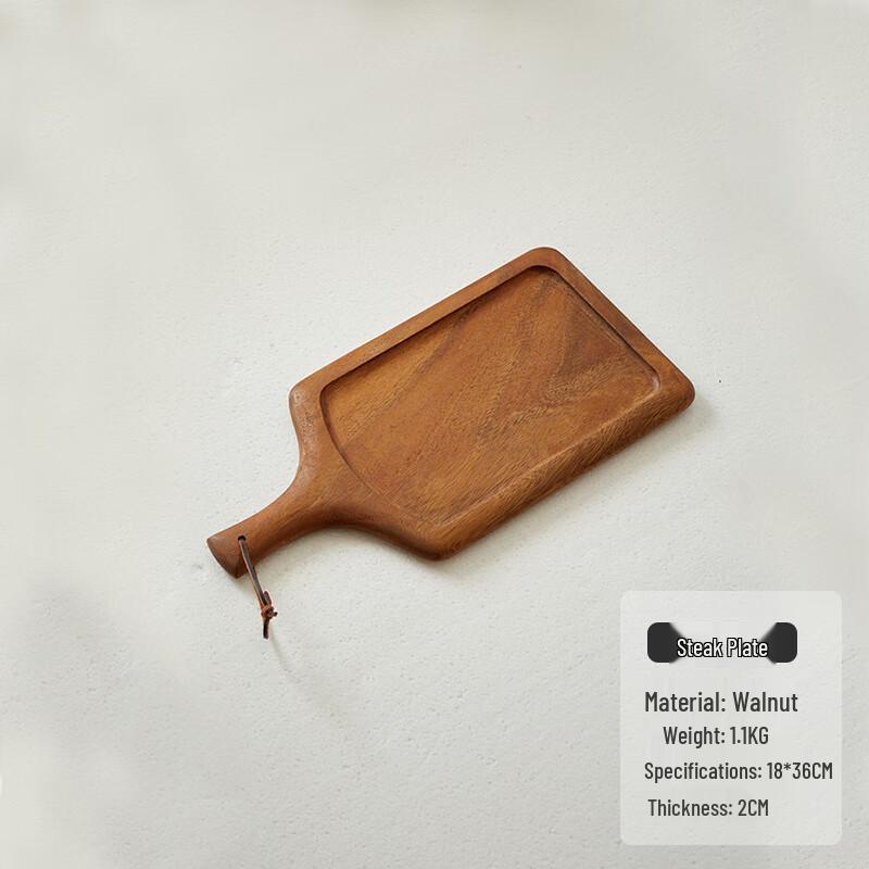 Solid Walnut Wood Steak & Dinner Plate