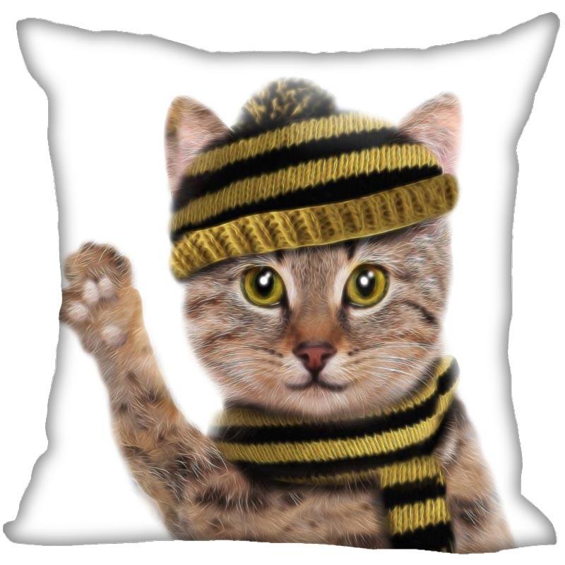 Bedroom Home Office Decor Pillowcase Square  Funny Cat Animal