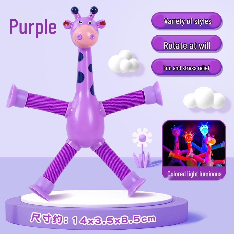 Luminous Telescopic Giraffe Robot Toy with Suction Cup - Creative and Educational Kids' Cartoon Toy