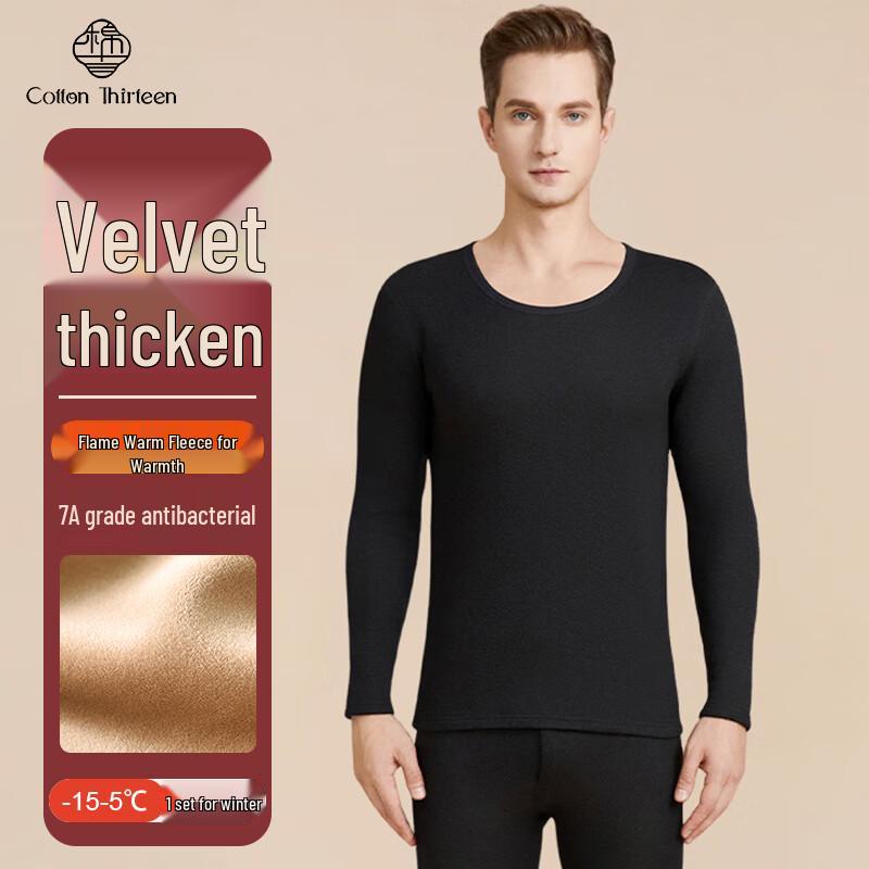 

Мужской хлопковый трикотажный комплект термобелья на очень толстом бархатном подкладе XL (135-150 lbs)