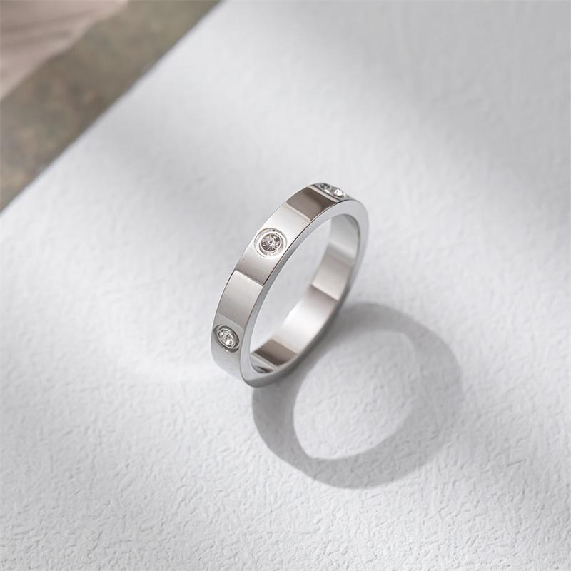 Modering für Paare aus Edelstahl in Roségold, Titanstahl Paar Zirkonring, Luxusschmuck für Damen und Herren, Hochzeitsgeschenke