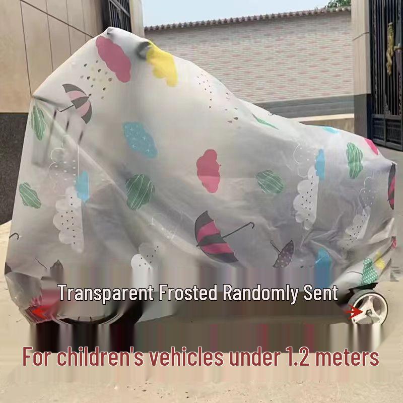 

Weatherproof Electric Vehicle Motorcycle Cover - Thickened, Waterproof, Dust and Rain Protection. 120CM Long [Kids Vehicle]
