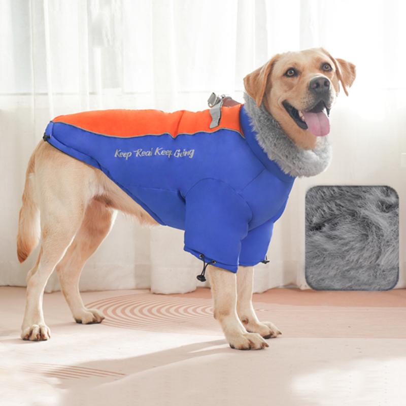 Big Fur Collar Pet Down Jacket for Medium Large Dogs Waterproof Big Dog Clothes Winter Golden Retriever Coats Mascotas Clothing