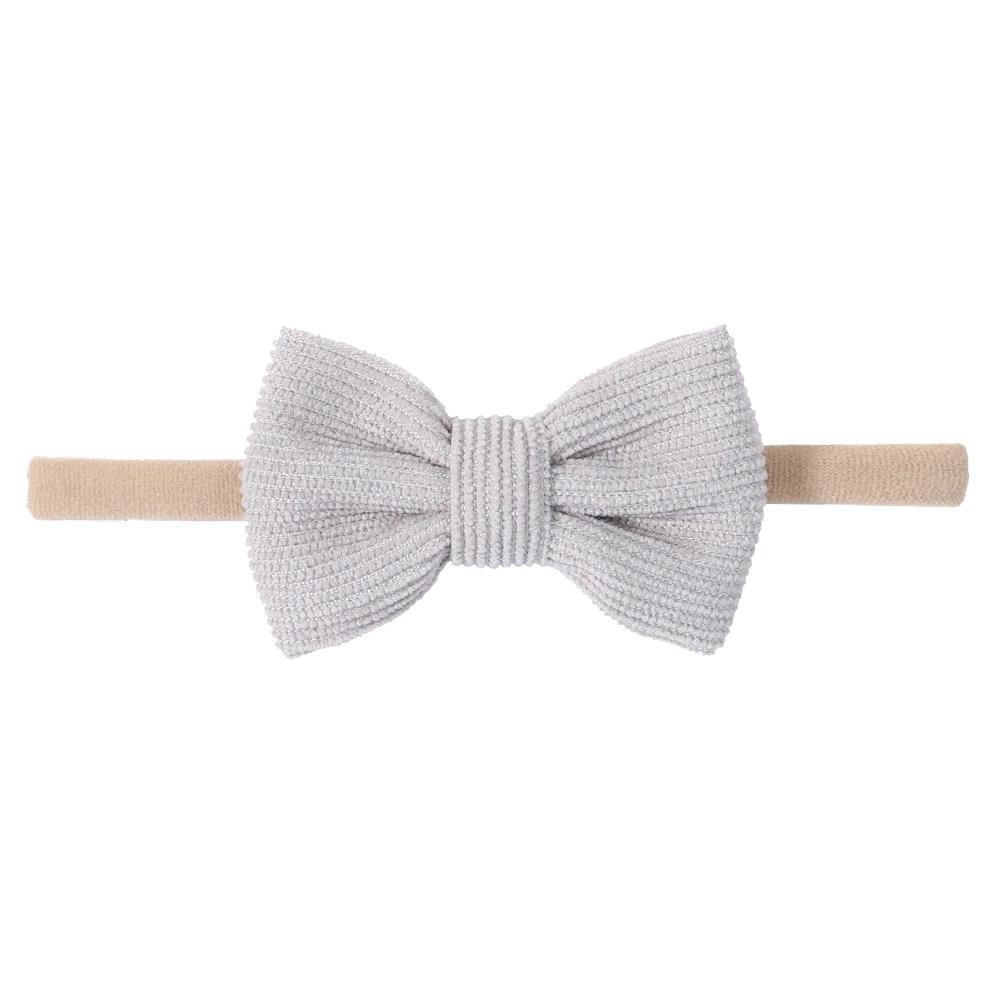 Solid Color Kids Bows Headband for Baby Girl Cute Handmade Knitted Bowknot Children Hair Ties Headwear Hair Accessory