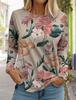 Moda Mujer Patrón de Flores Manga Larga Camiseta Sudadera Chica Harajuku Ropa Madura Mariposa 3D Estampada Tops Camisetas Femeninas