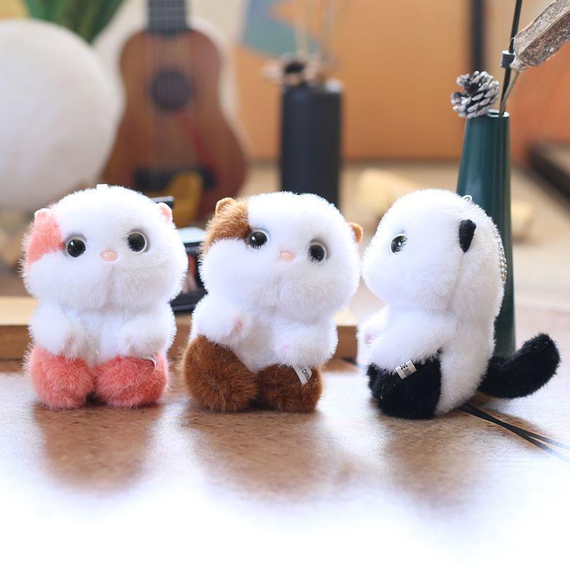 Cute Cat Plush Toy With Short Pile Fabric Perfect For Gift And Bag Accessory