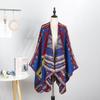 Outdoor Travel Camping Shawl Women'S Double-Sided Large Scarf Ethnic Style Warm Cape Shawl