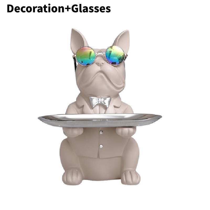 Creative Bulldog Dog Resin Decorative Piece For Key Storage And Candy Display
