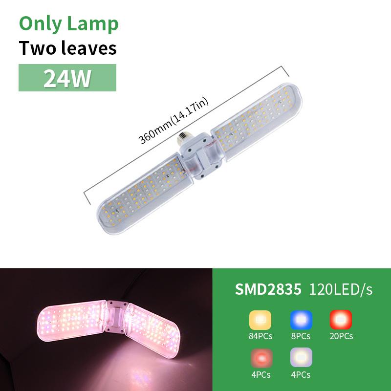 24W 36W 48W Katlanabilir LED Büyümek Işık Tam Spektrum E27 Bitki Büyüyen Işık Phytolamp Ampul Kapalı Bitkiler Için Çiçek Fide