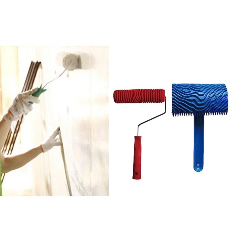 Gummiholz-Textur-Rolle mit realistischem Musterpräge-Malwerkzeug für einfache Wandkunst & Heimdekoration