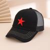 Cappellino da baseball in rete verde militare con ricamo di stella a cinque punte, berretto mimetico unico, casual e alla moda