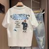 Leisure Summer Cotton Print TShirt Unisex Crew Neck Shortsleeved Retro Street YK Hip Hop Casual Fashion Tops Clothing