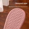Women's & Men's Waterproof Leather Cotton Slippers for Autumn/Winter 2025 - Indoor/Outdoor, Non-Slip, Heel-Covering Design.