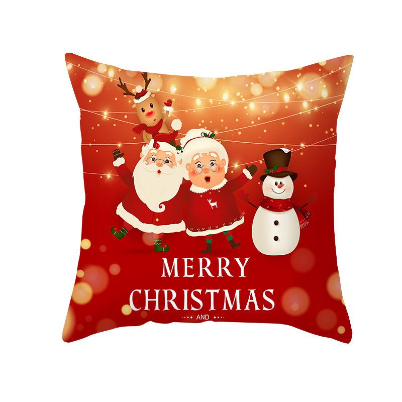 Rotes Weihnachtsgeschenk-Kissen Büro Weihnachtsmann-Kissen Sofakissen Rentier-Kissenbezug