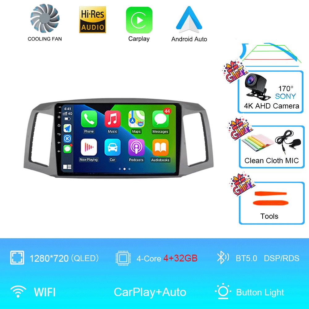 

Автомобильное радио Android 14 Carplay Auto для Jeep Grand Cherokee 2004 2005 2006 2007 Мультимедийный проигрыватель No 2din 2 Din GPS-навигация 4G CHINA