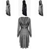 Stylish Punk Women's Plus Size Lace Up Dip Hem Tunic Hoodie Long Sweatershirts Dress Top For Every Occasion
