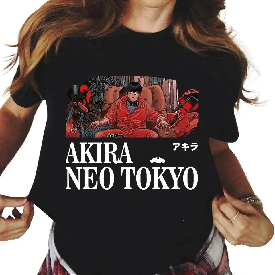 New Fashion Akira Anime Printed Cotton Women's Y2k T-shirt Casual Manga K Otomo Tokyo Short Sleeve Round Neck Plus Size T-shirt