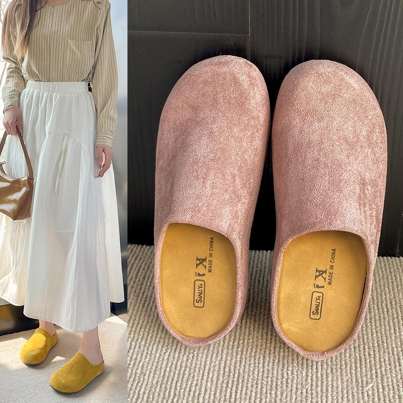 Thick-bottomed Boken bag head, half slippers, women's outer wear, lazy person pedal, summer 2025 new models with skirts, Muller sandals