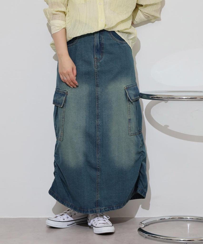 Denim Cargo Skirt [atONE]