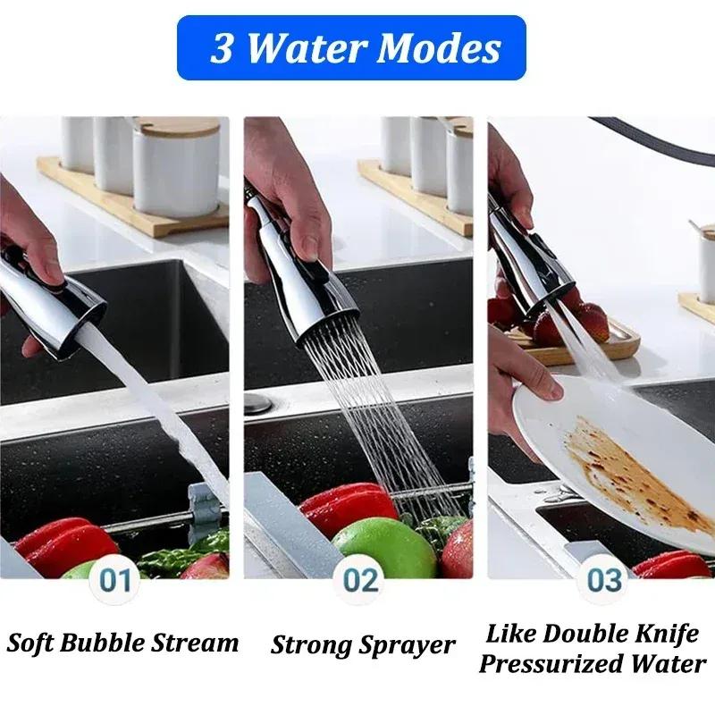 3 In1 Universal 360° Rotation Kitchen Faucet Extender ABS Durable Water Saving Shower Spray Head Bathroom Basin Tap Replacement