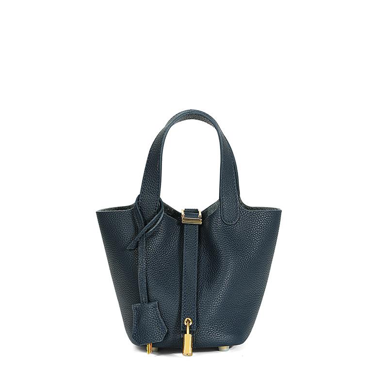 [New] High-quality First-layer Cowhide Niche Vegetable Basket Handbag Female, Genuine Leather Large-capacity High-end Bucket Bag