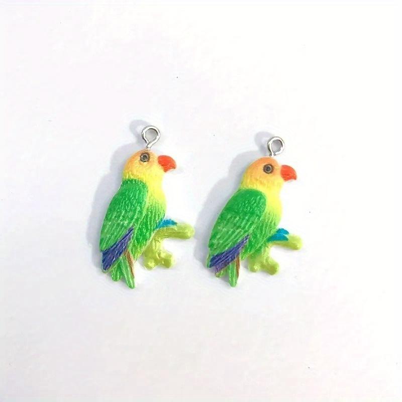 10 Stück Helle Spatzen Papageien Kolibris Harz Anhänger Cartoon Vogel Tier Kleiner Anhänger DIY Bastelbedarf für Ohrring Schmuckherstellung