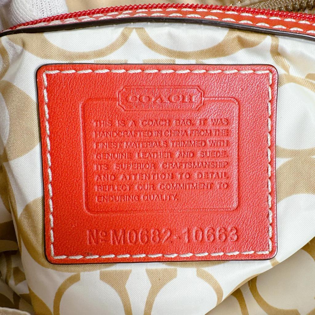 Coach Ashley Dot Handbag Nylon Brown Women B1481-F20027 Used