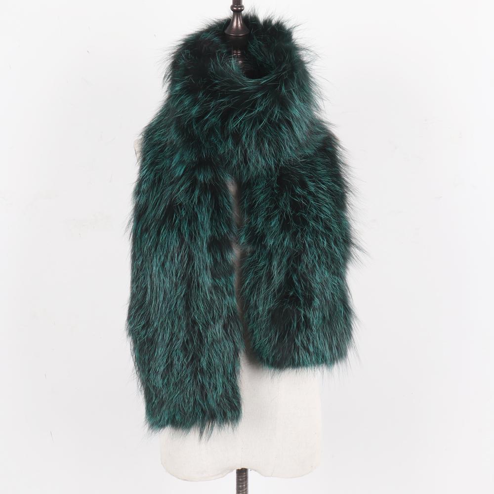 Hot Sell Ladies Long Style Genuien Fox Fur Scarf Women Knitted Fluffy Real Fox Fur Scarves Winter Keep Warm Fur Real Wraps