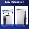 White Upper Cooling Fan Base Game Cooler Stand Bracket with RGB Atmosphere Colorful Lighting LED for PS5 Console with Dust Cover