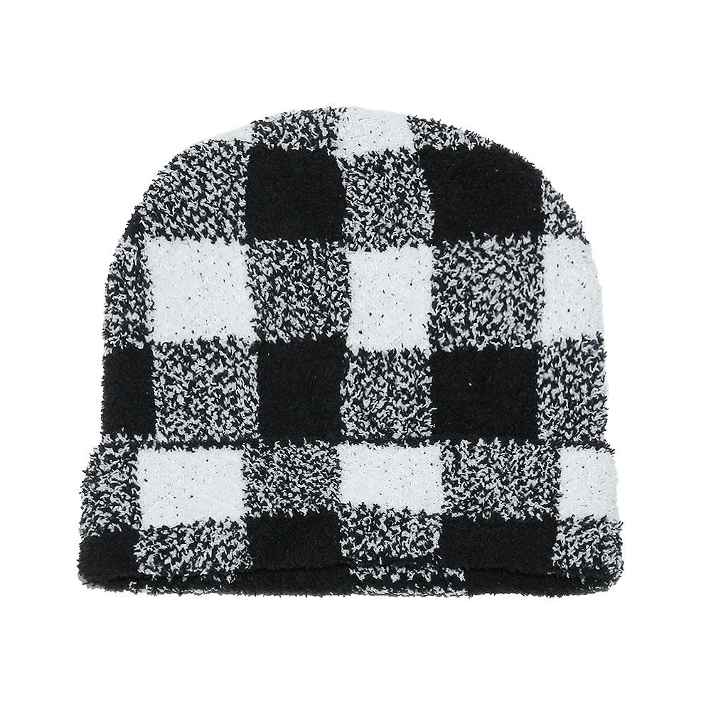 Autumn and Winter Christmas Classic Retro Plaid Jacquard Wool Hat Checkerboard Knitted Hat Men