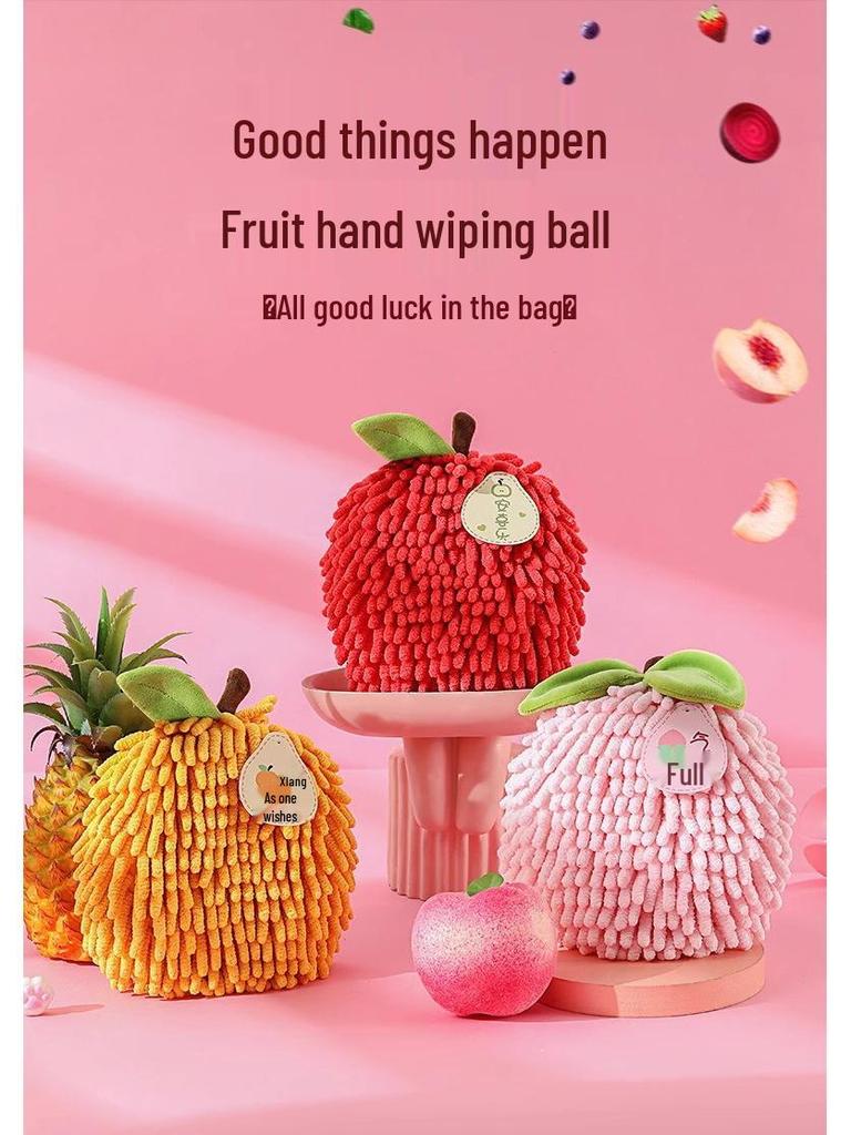 Festive Chenille Fruit Design Quick-Dry Absorbent Hand Towel