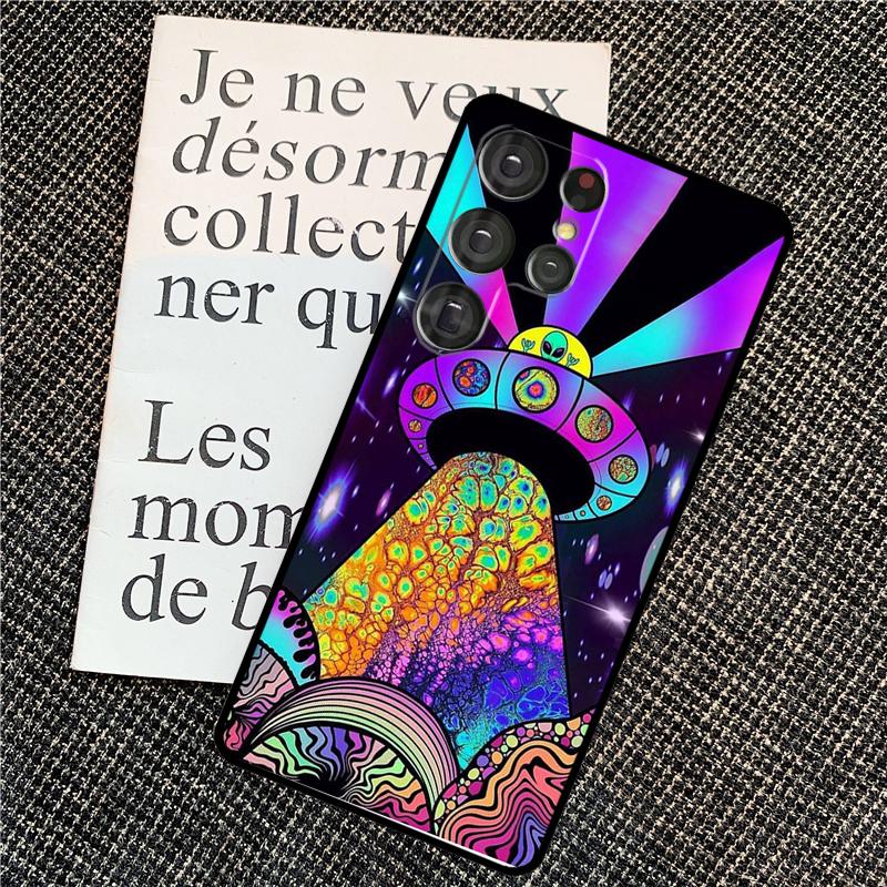 Aesthetics Cartoon Alien Space Case For Samsung Galaxy S25 S24 Ultra S20 S21 S22 S23 Ultra S9 S10 Plus S25 FE Back Cover