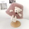 Cute Plush Bear Doll Fisherman Hat Women Autumn and Winter Korean Version Warm Lamb Fur Pot Hat Japanese Bucket Hat