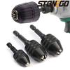 STONEGO Keyless Drill Chuck Conversion Tool 0.3-10mm Keyless Conversion Chuck Adapter with 1/4-Inch Hex Shank