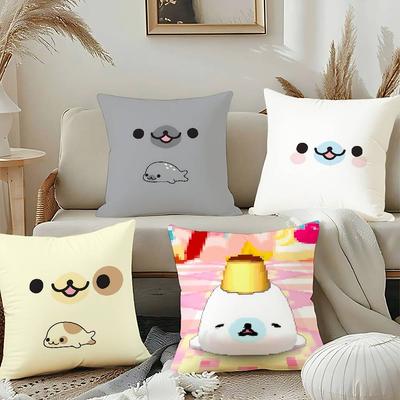 CUTE M-Mamegoma Seal Throw Pillow Covers Pattern Cushion Cover Suitable For Sofa Bedroom Car Pillow Cover